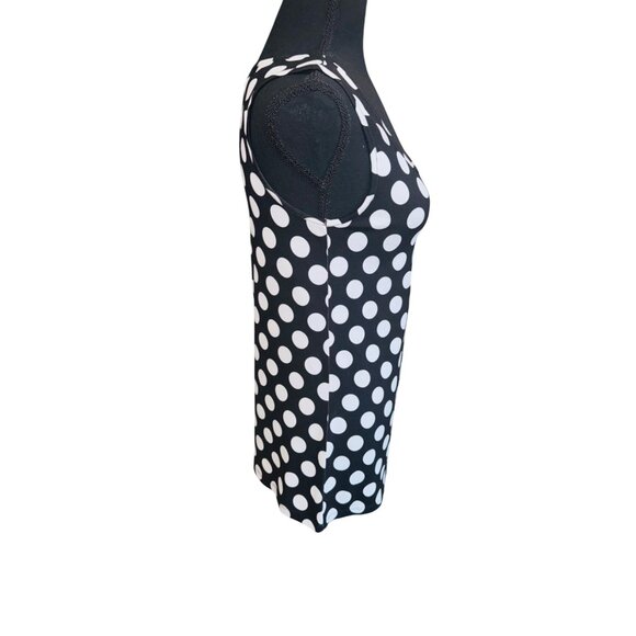 NWOT Black & White Polka Dot Kawaii Barbiecore Tricotto Sleeveless Tank Top XS - Picture 4 of 7